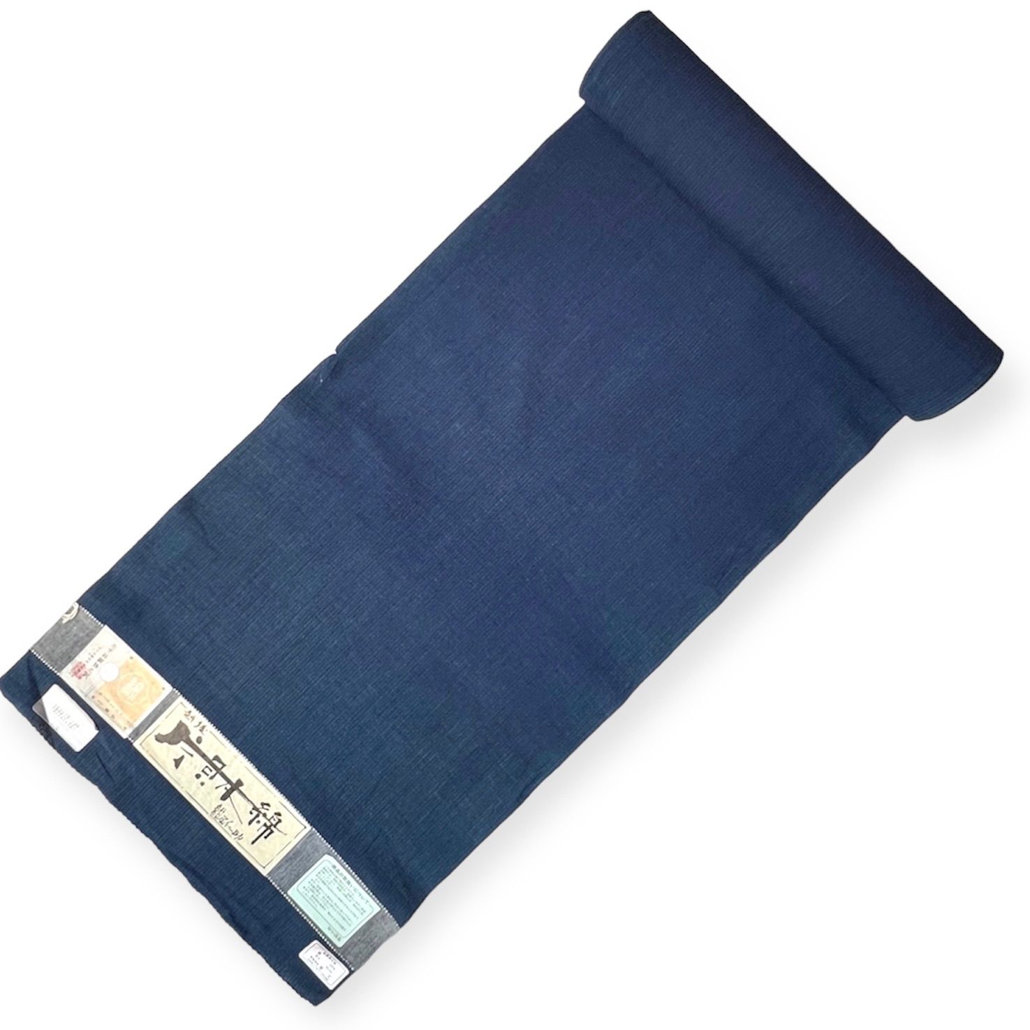 越後 片貝木綿 紺仁 反物 未仕立て 藍 縞 ストライプ ネイビー