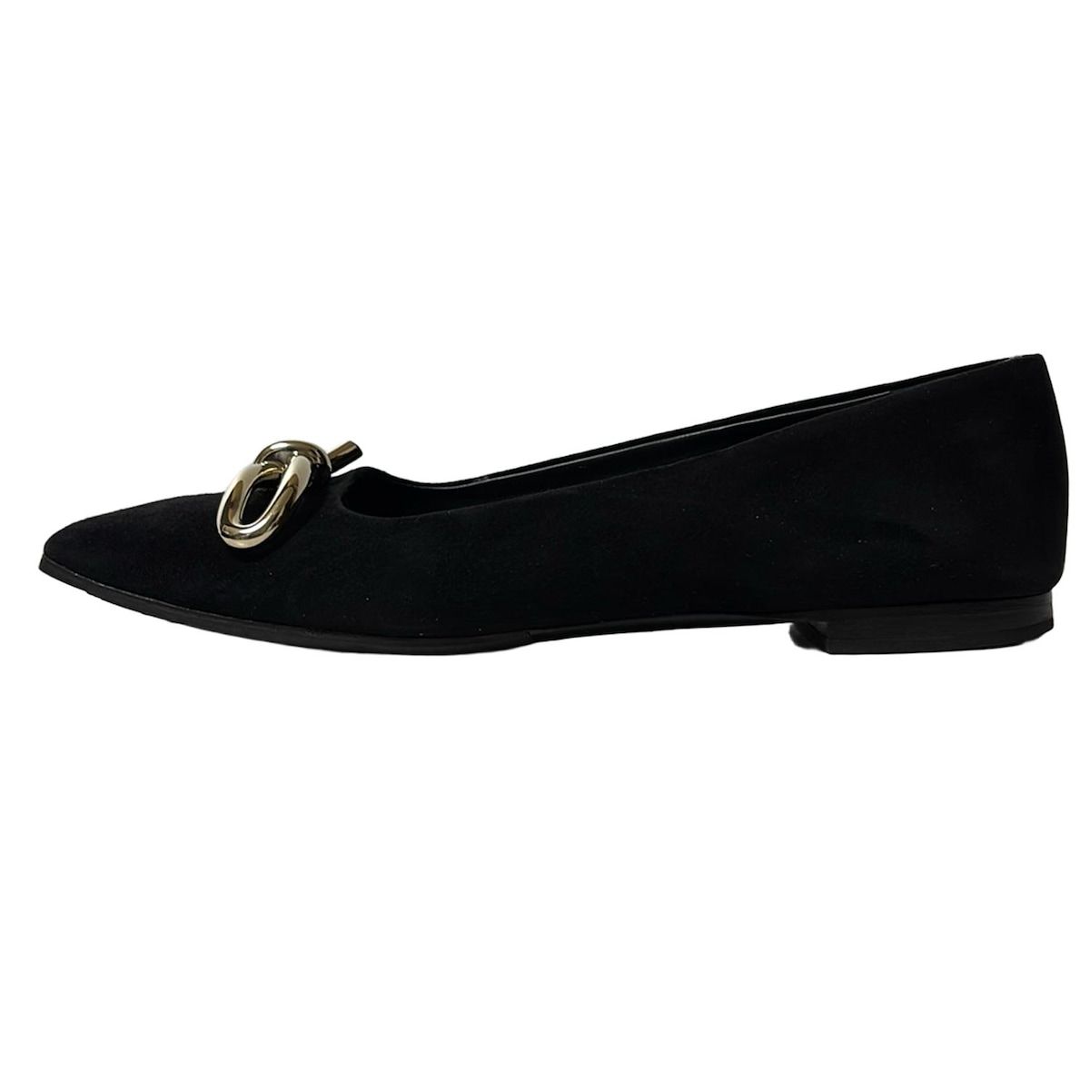 FERRAGAMO|SalvatoreFerragamo サルバトーレフェラガモ フラットシューズ 5 1|2 レディース - 黒 アウトソール張替済