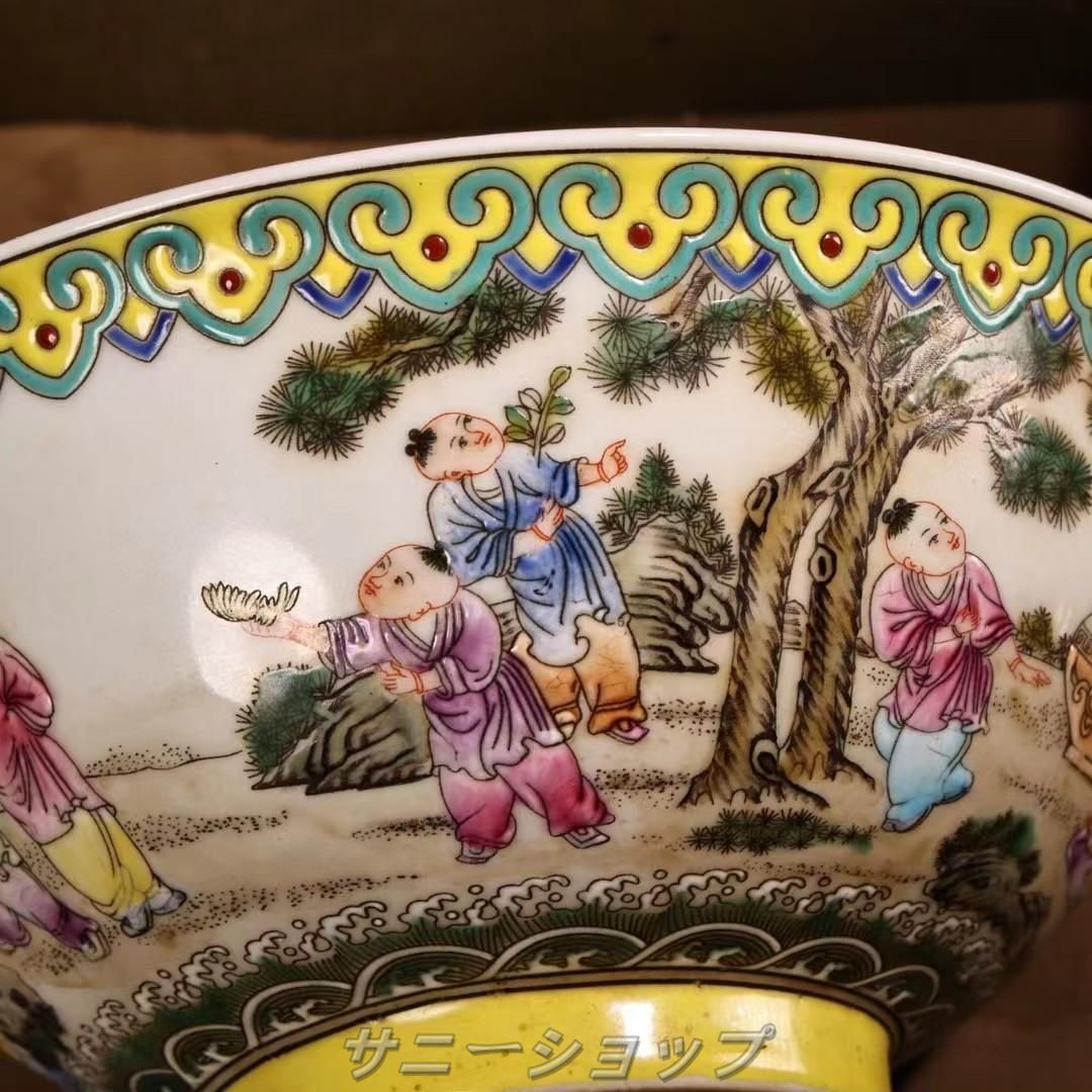 中国古美術・旧蔵風景人物粉彩瓷器碗セット・置物・茶道具・純手描き・箱付き・文房具 中国古美術・旧蔵風景人物粉彩瓷器碗セット・置物・茶道具・純