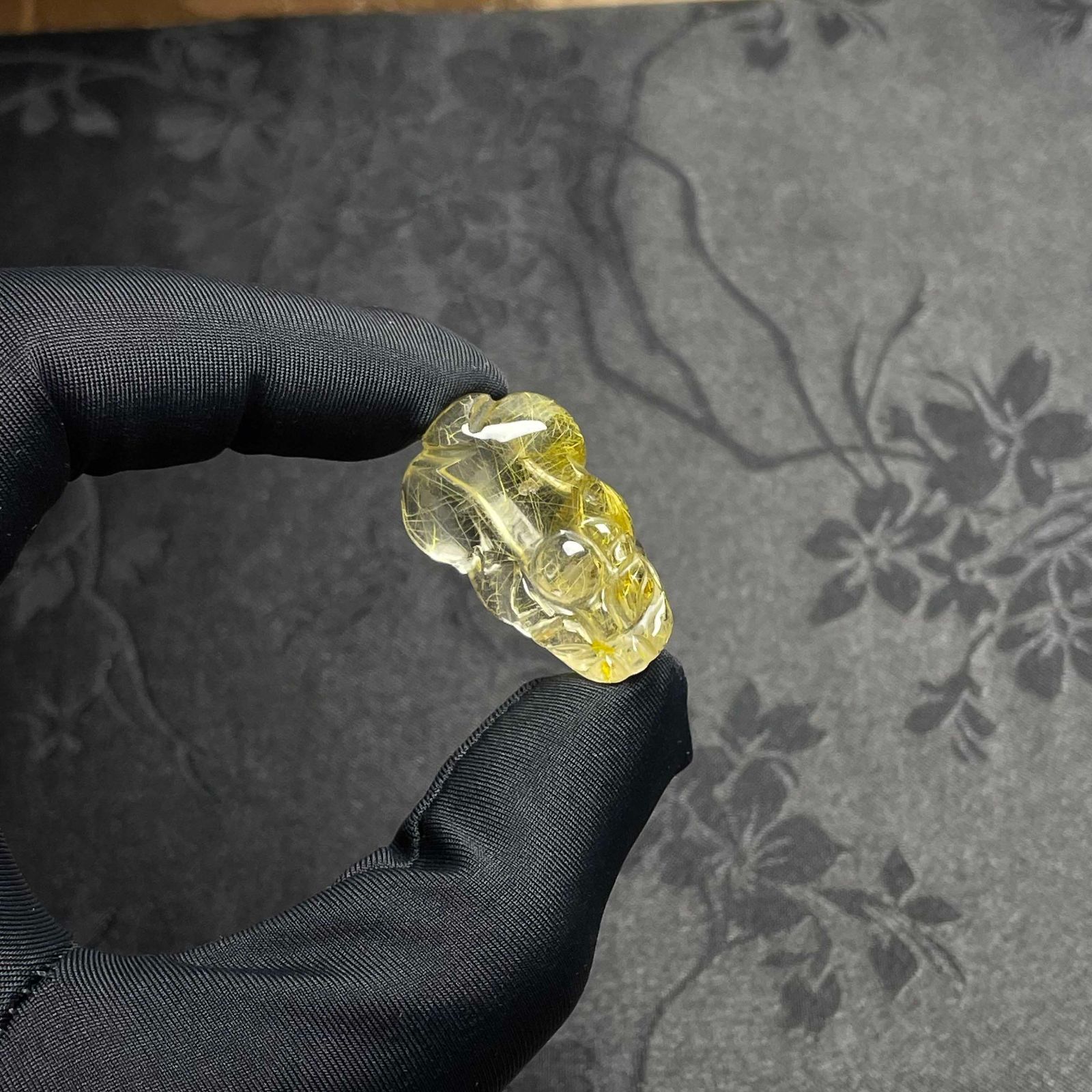 逸品 EU製 ☆タイチンルチル・貔貅☆黄金針水晶 ゴールド アクセサリー