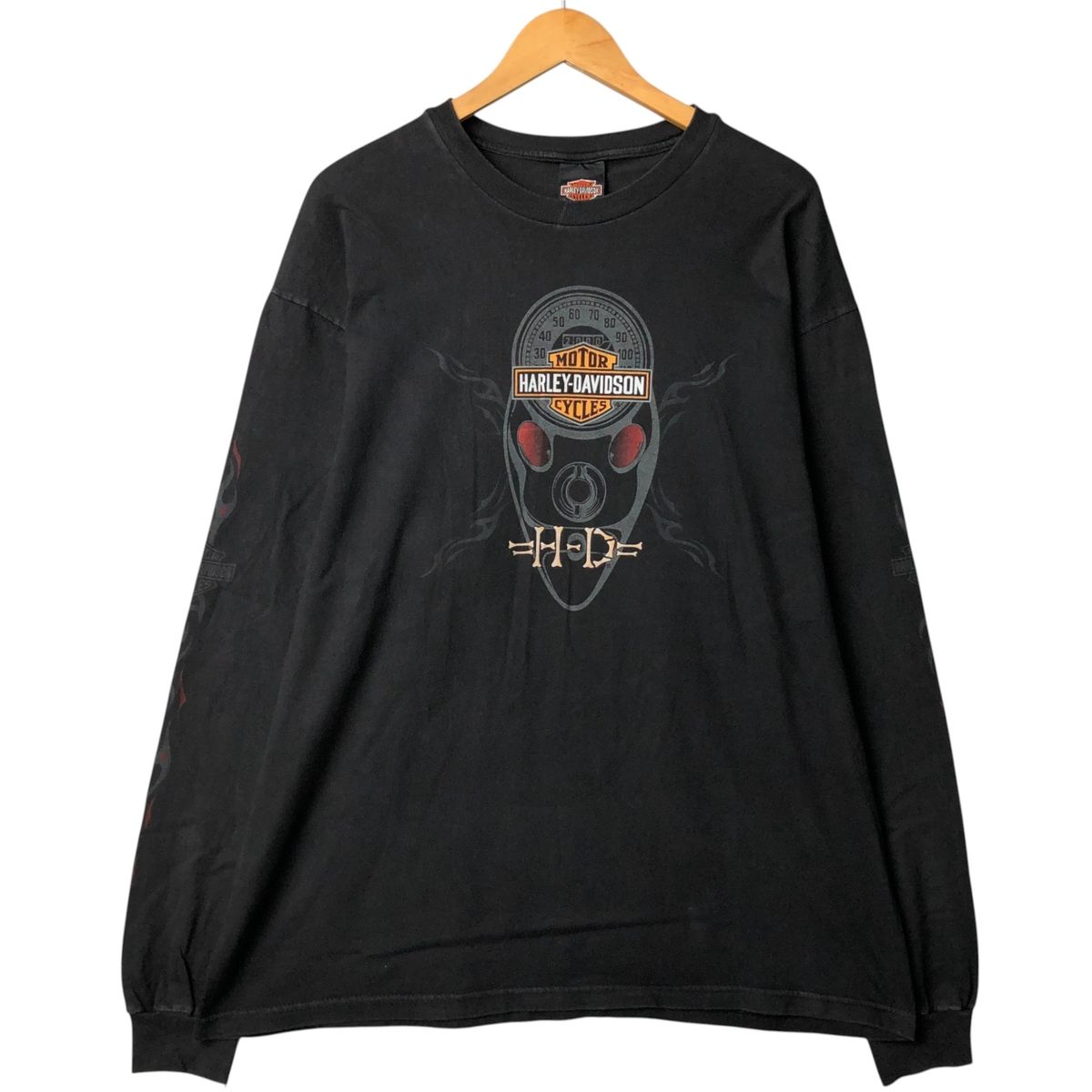 古着 90年代 ハーレーダビッドソン Harley-Davidson モーターサイクル トライバル ロングTシャツ ロンT メンズXL相当|evb031876