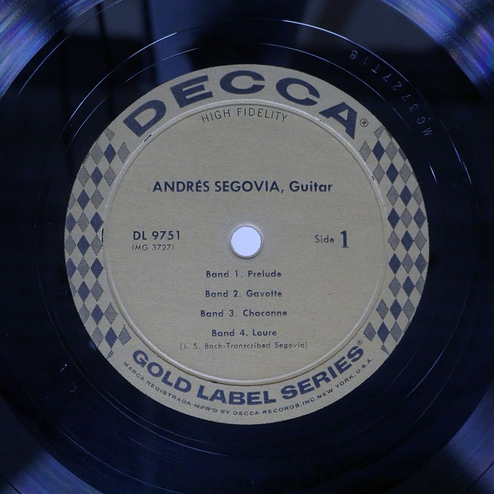 米 US盤 アンドレスセゴビア/バッハシャコンヌ/DECCA DL9751 LP