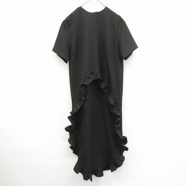 1269　アドニシス　黒 フリルデザイン ロングテール　フィッシュテール Adonisis アドニシス トップス カットソー フィッシュテール フリル