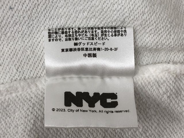 【中古】 GOOD ROCK SPEED グッドロックスピード 23SS NYC Logo Sweat スウェット ホワイト　 L 111393959