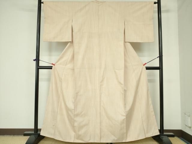 平和屋着物○上質な紬 万葉の彩 紅かすみ 格子柄 渡源