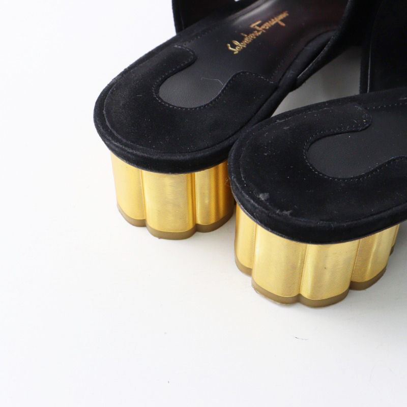 Salvatore Ferragamo フラワーヒール ミュールサンダル サルヴァトーレフェラガモ Salvatore Ferragamo フラワーヒール