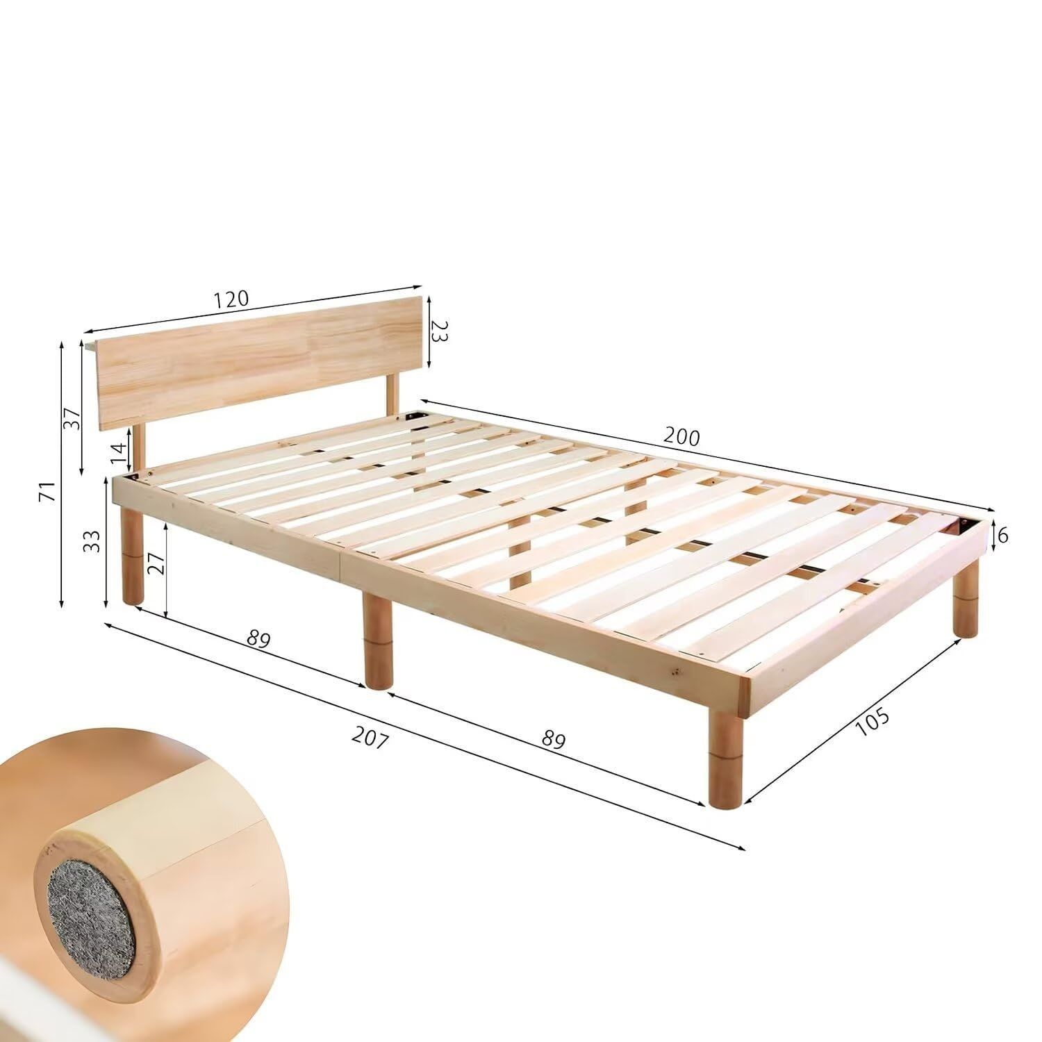 ベッド シングル 高さ調節 3段階 木製 すのこ （ 送料無料 ベット 天然