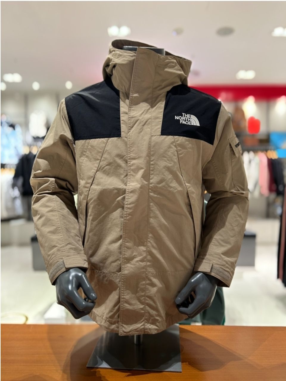 THE NORTH FACE　ノースフェイス　新品　 韓国語タグ付き 日本未発売 軽量　 大人気　ブラック　春　秋　おしゃれ　海外限定　　 マウンテンパーカー　パーカー ホワイトレーベル　韓国限定　刺繍ロゴ 　 マウンテン　フード付き　　腕ロゴ