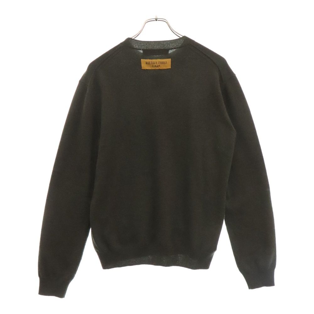 LOUIS VUITTON ルイ・ヴィトン 23aw HMN40W エンボス  カシミヤ シルク クルーネック ニット イエロー系 L【中古】 LOUIS VUITTON (ルイヴィトン) 23AW LVエンボスロゴ カシミヤニット