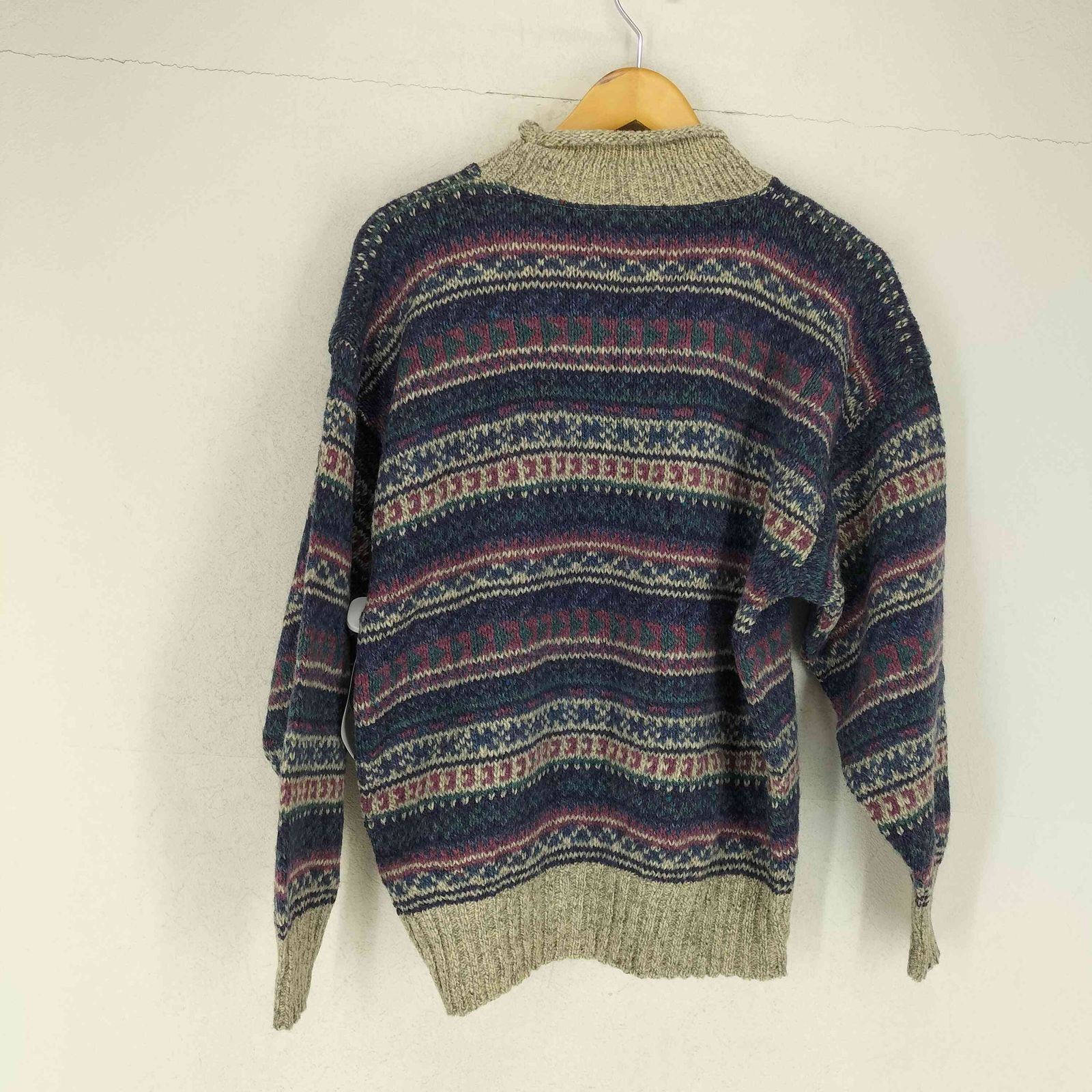 Eddie Bauer - 90’s Eddie Bauer 黒タグ モックネック ウールニットセーター S エディーバウアー Eddie Bauer 80-90s USA製 黒タグ モックネック
