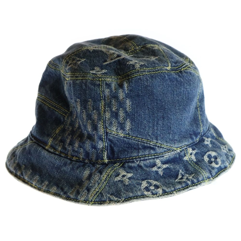 ✨美品✨　ルイヴィトン ボネ・ダミエ　バケットハット　デニム　ブラック　58 LOUIS VUITTON - 希少60サイズ ルイヴィトン ボネ・デニム LV