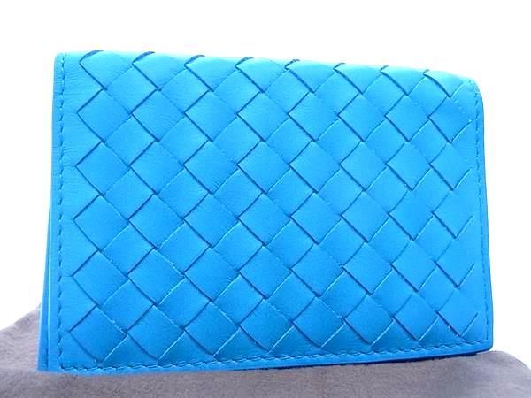 ✨美品✨ボッテガ ケース カードケース イントレチャート レザー ブルー ボッテガヴェネタ マキシイントレチャート レザー カードケース ブルー