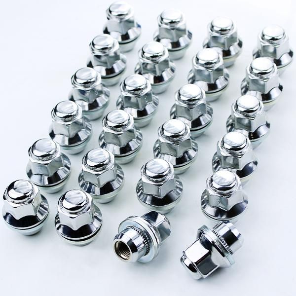 ホイールナット 24個 平座ナット P1.25 日産 純正 ホイール 用 シャンク径 20mm ストレートナット 39mm 21HEX メッキナット WP