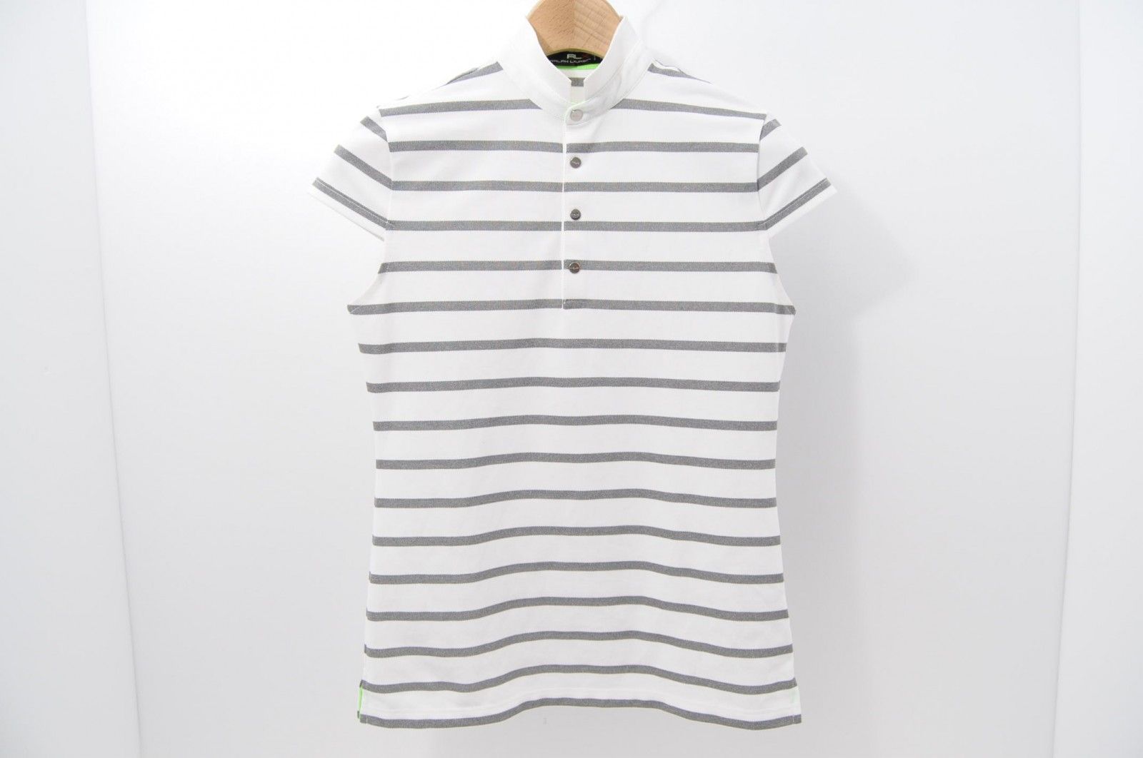 中古 レディース アールエルエックス ラルフローレン RLX RALPH LAUREN 半袖ポロシャツ XS 白×グレー 小さい