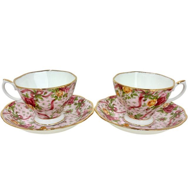 ロイヤルアルバート　コーヒーカップ&ソーサーペア Royal Albert オールドカントリーローズ ルビーセレブレーション