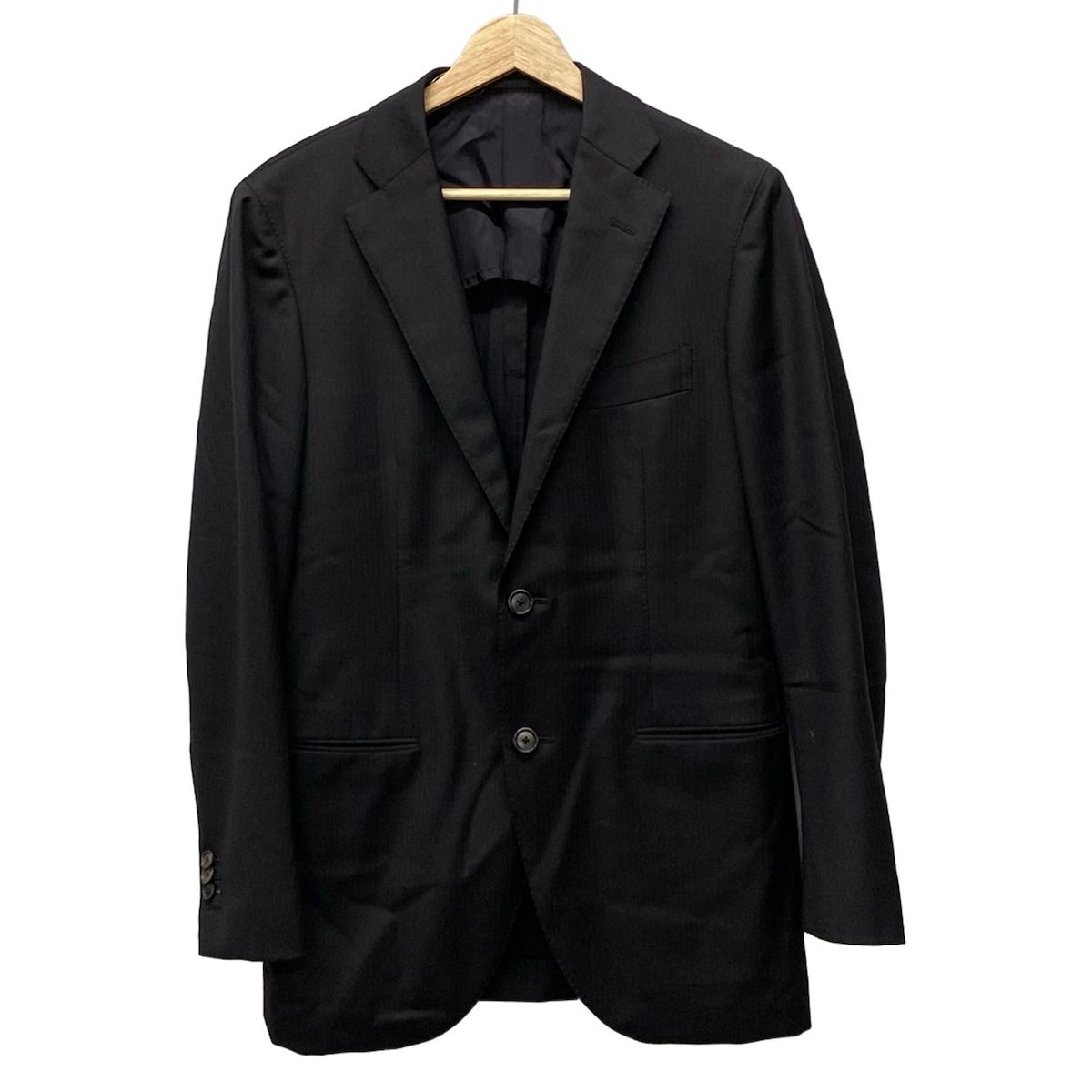 TOMORROWLAND トゥモローランド ジャケット サイズ46 XL メンズ - 黒 長袖|ストライプ|Loro Piana SUPER WINTER |秋|冬