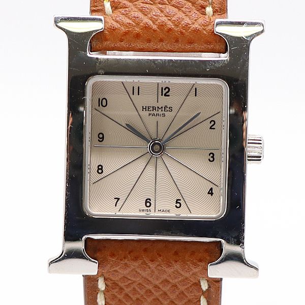 級 保 稼働 エルメス Ｈウォッチ HH1.210 QZ アイボリー文字盤 レディース腕時計 2977700 10ANT KMR ABC 16849