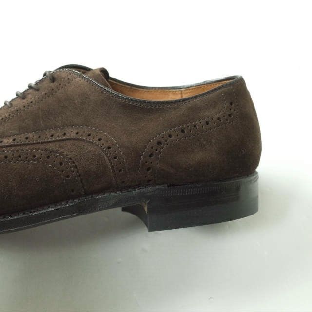 新品 ALDEN オールデン アメリカ製 スエード ブローグオックスフォードシューズ 54240F US9D(27cm) BROWN 革靴  HUMMUS ウイングチップ モディファイドラスト フレックスソール シューズ g9399