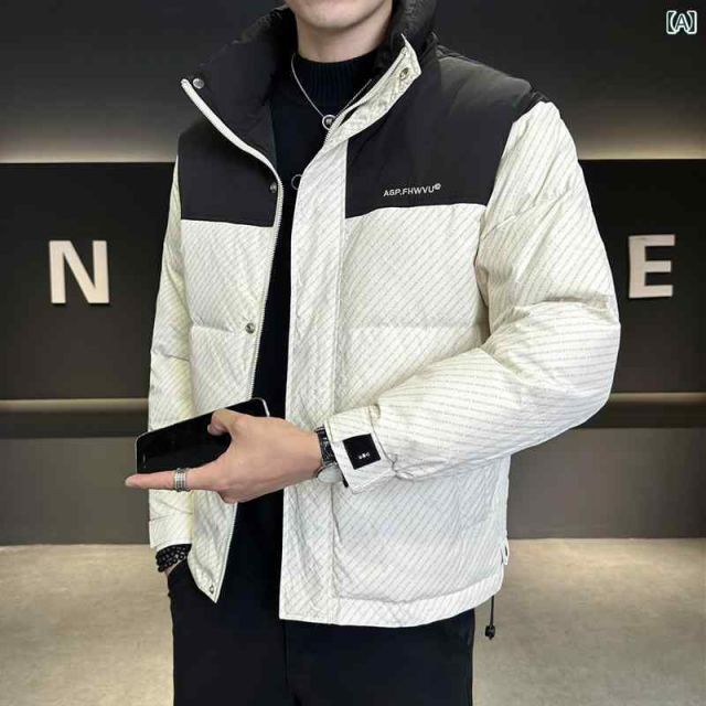 L 春 コーデ メンズ 服 シンプル ファッション オシャレ 大人 かっこいい 大きいサイズ ストリート 紳士服 冬 ダウン ジャケット 軽 暖かい ハイエンド スタンドカラー カジュアル 防寒