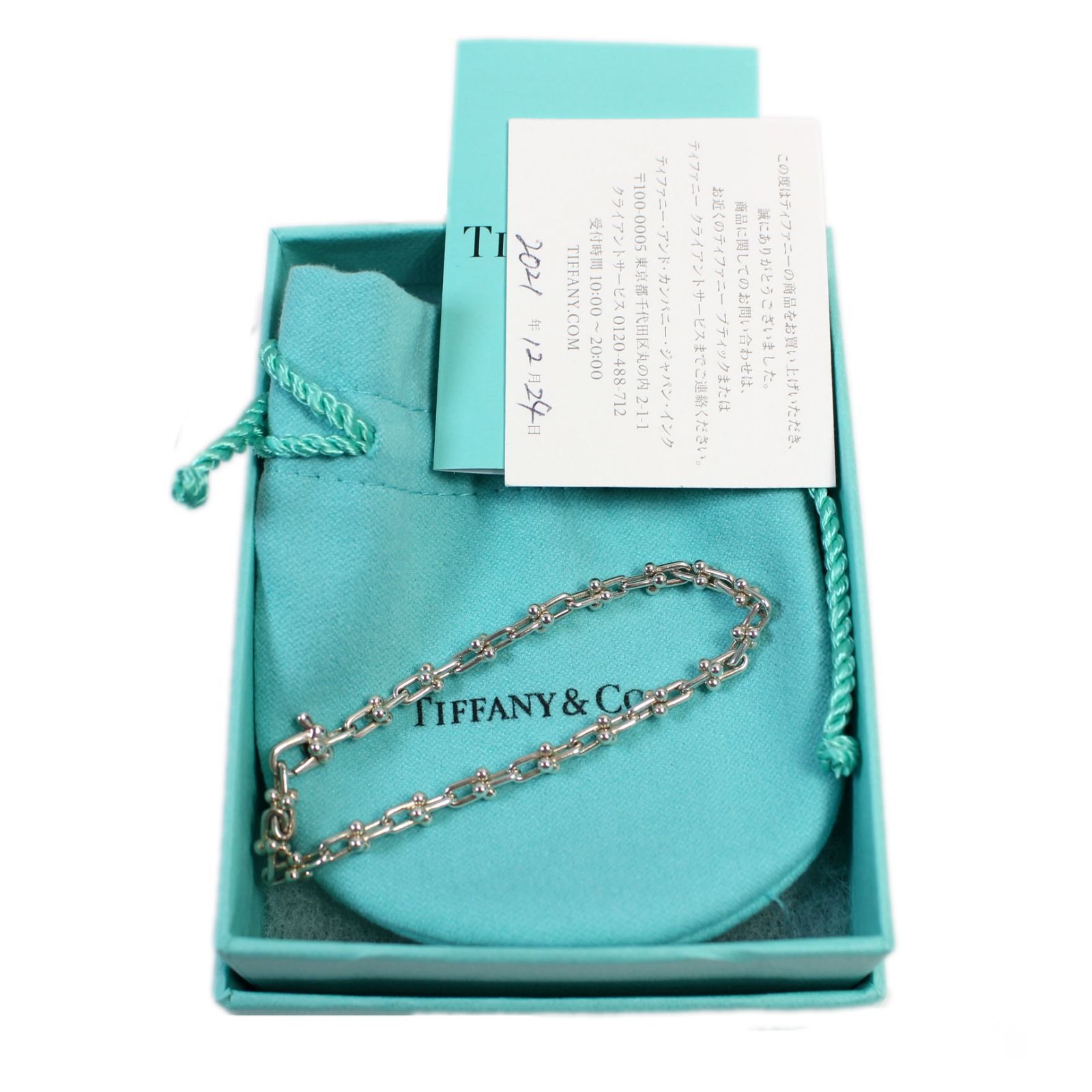 美品 ティファニー TIFFANY＆CO．ハードウェア マイクロリンク ブレスレット 925 6.1g 【中古】8010