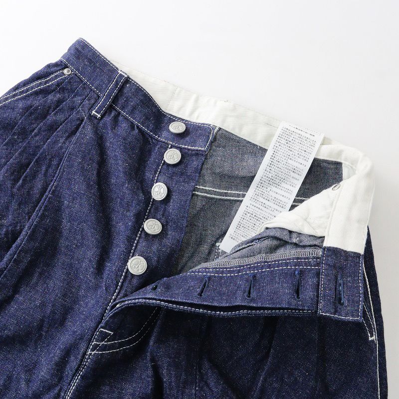 ミナペルホネン インディゴデニム　34 美品 定価5.2万 2024 ミナペルホネン mina perhonen every day タック