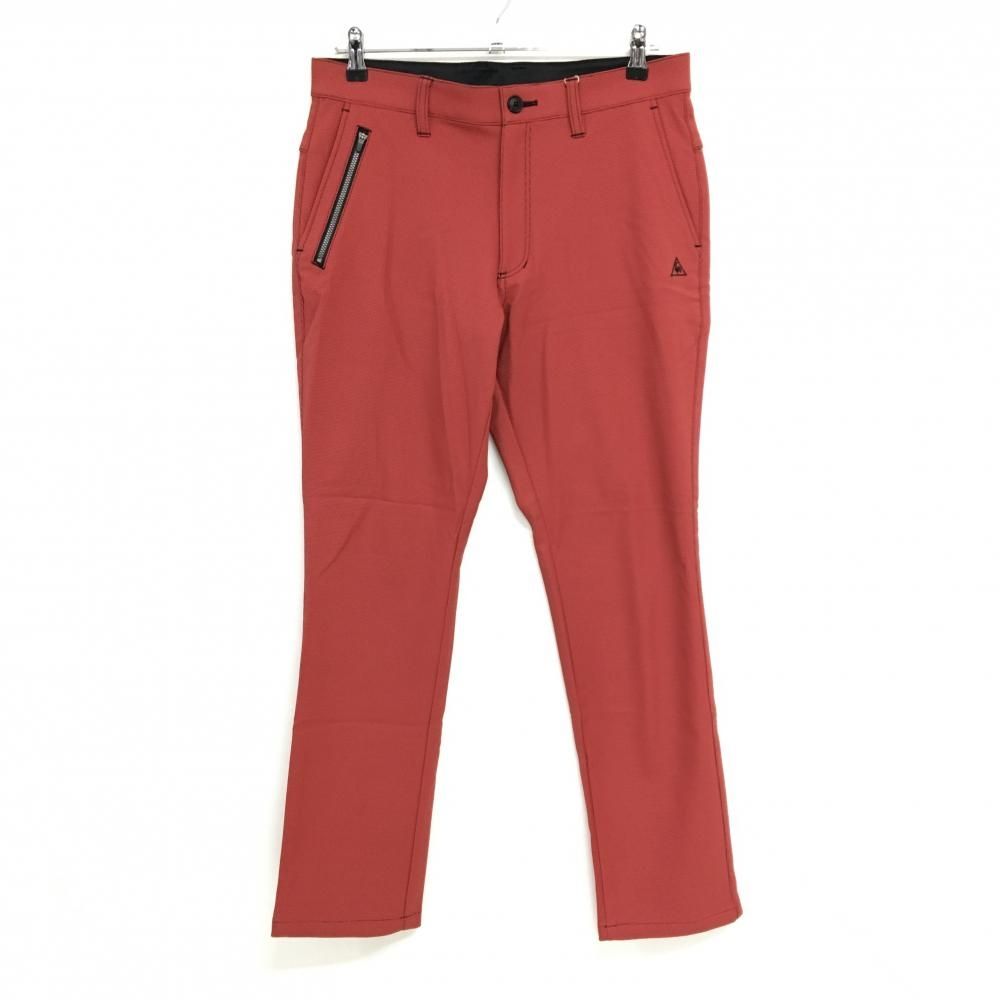 ルコックゴルフ パンツ レッド×黒 裏微起毛 ロゴ黒 ストレッチ メンズ 82 ゴルフウェア le coq sportif