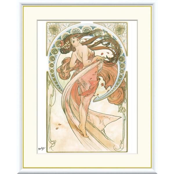 高精細デジタル額装版画 世界の名画 ミュシャ 「 芸術・ダンス