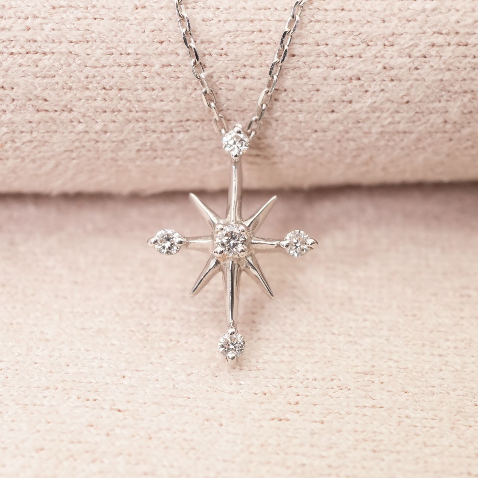 専用です☆スタージュエリーk18ダイヤネックレス MOON SETTING DIAMOND NECKLACE 0.14ct(2ZN1607)K18 ネックレス
