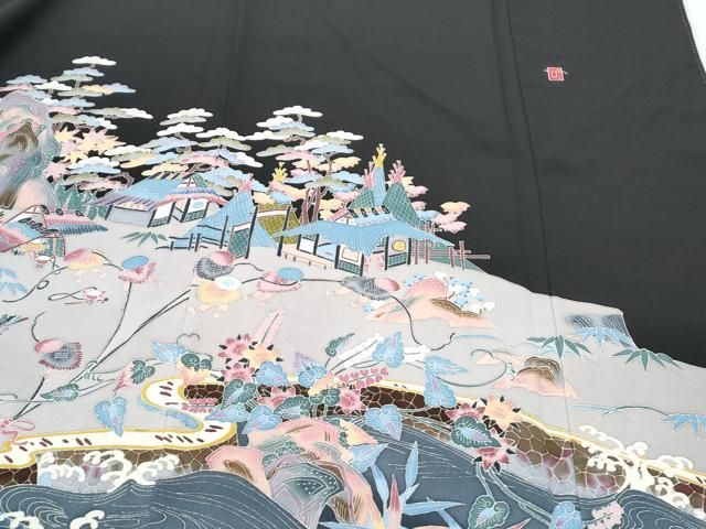 黒留袖 人物風景文