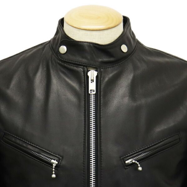 JAMES GROSE (ジェームスグロース) MEN'S CLUBMAN JACKET NEW SHEEP メンズ クラブマンジャケット ニューシープスキン BLACK JG038 44