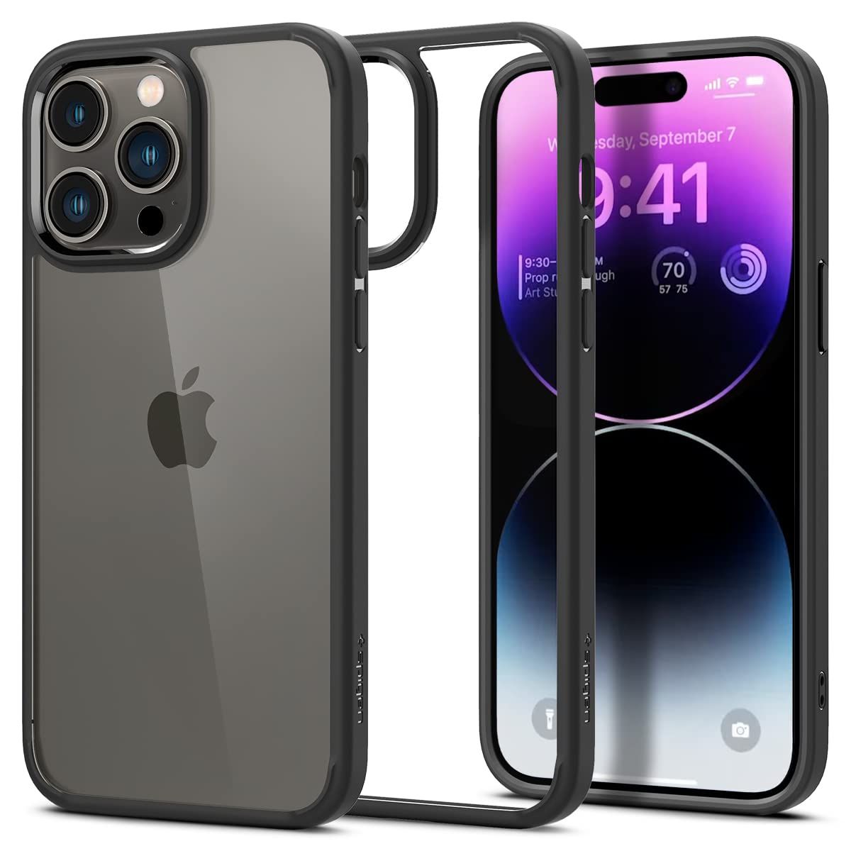 Spigen iPhone14ProMax ケース 衝撃吸収 耐衝撃 ストラップホール付き 米軍MIL規格取得 黄変なし TPU バンパーケース 2重構造 すり傷防止 ワイヤレス充電対応 ウルトラ・ハイブリッド ACS04817 (マット