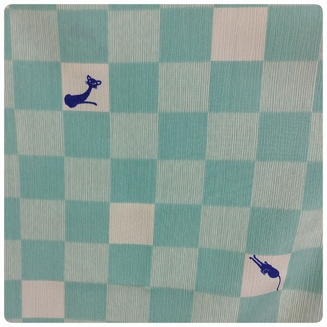 ☆ 美品 長襦袢 猫 ねこ 市松 単衣 洗える ☆ n711 - メルカリ 