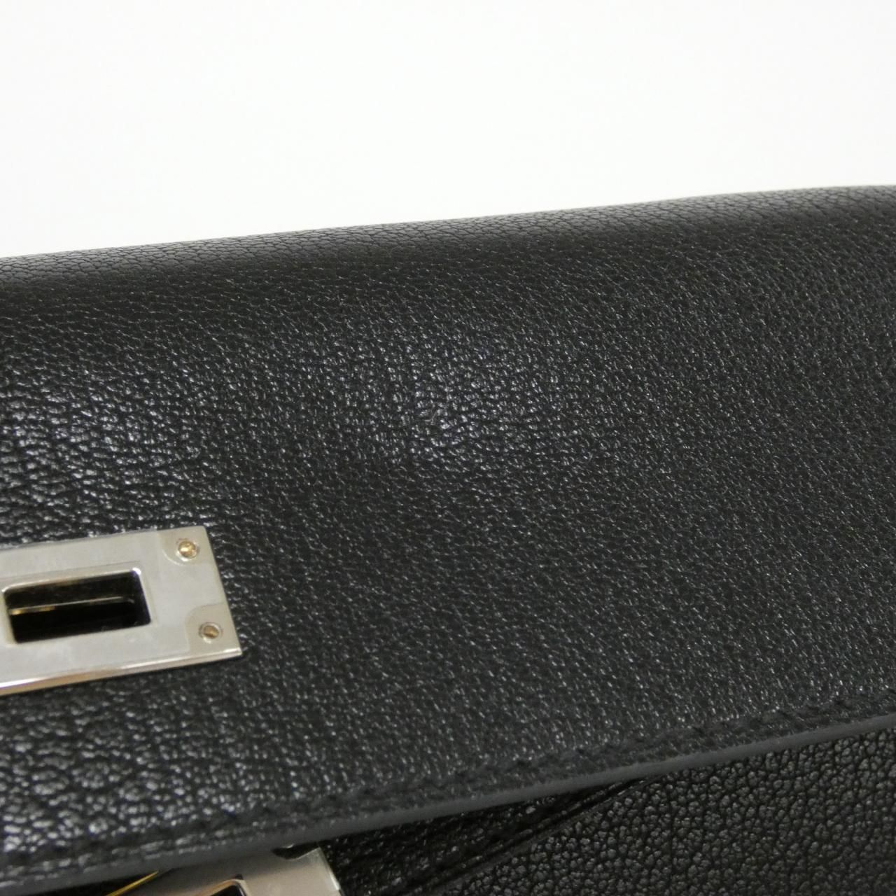 5ic3651】プラダ 財布 サフィアーノ レザー ブラック シルバー金具  