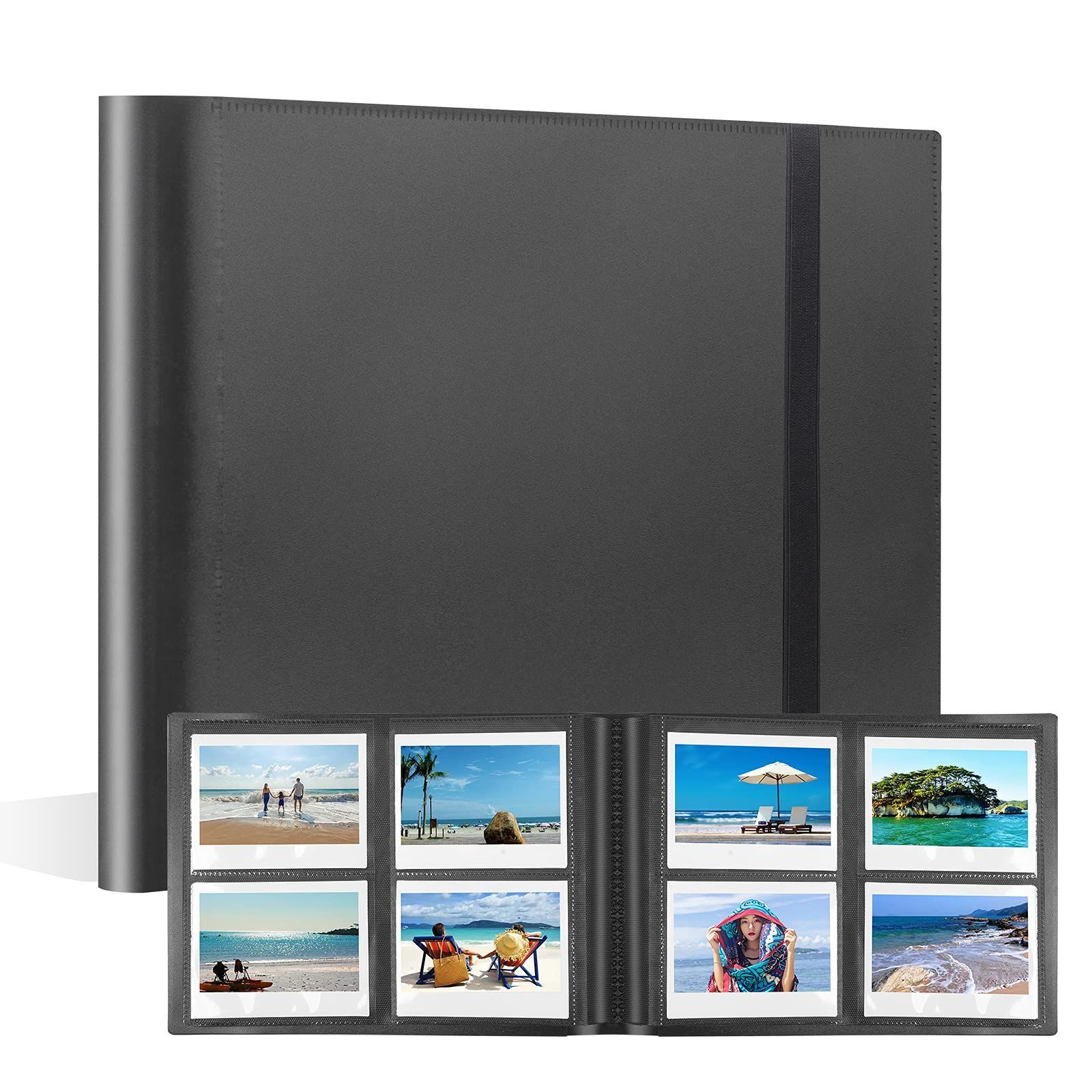 【新着商品】160ポケットフォトアルバム Fujifilm Instax Wide 300カメラ用、Polaroid 600フォトアルバム、Polaroid Now+ Now OneStep2 OneStep+ 600インスタントフィルムカメラ、POP Lab