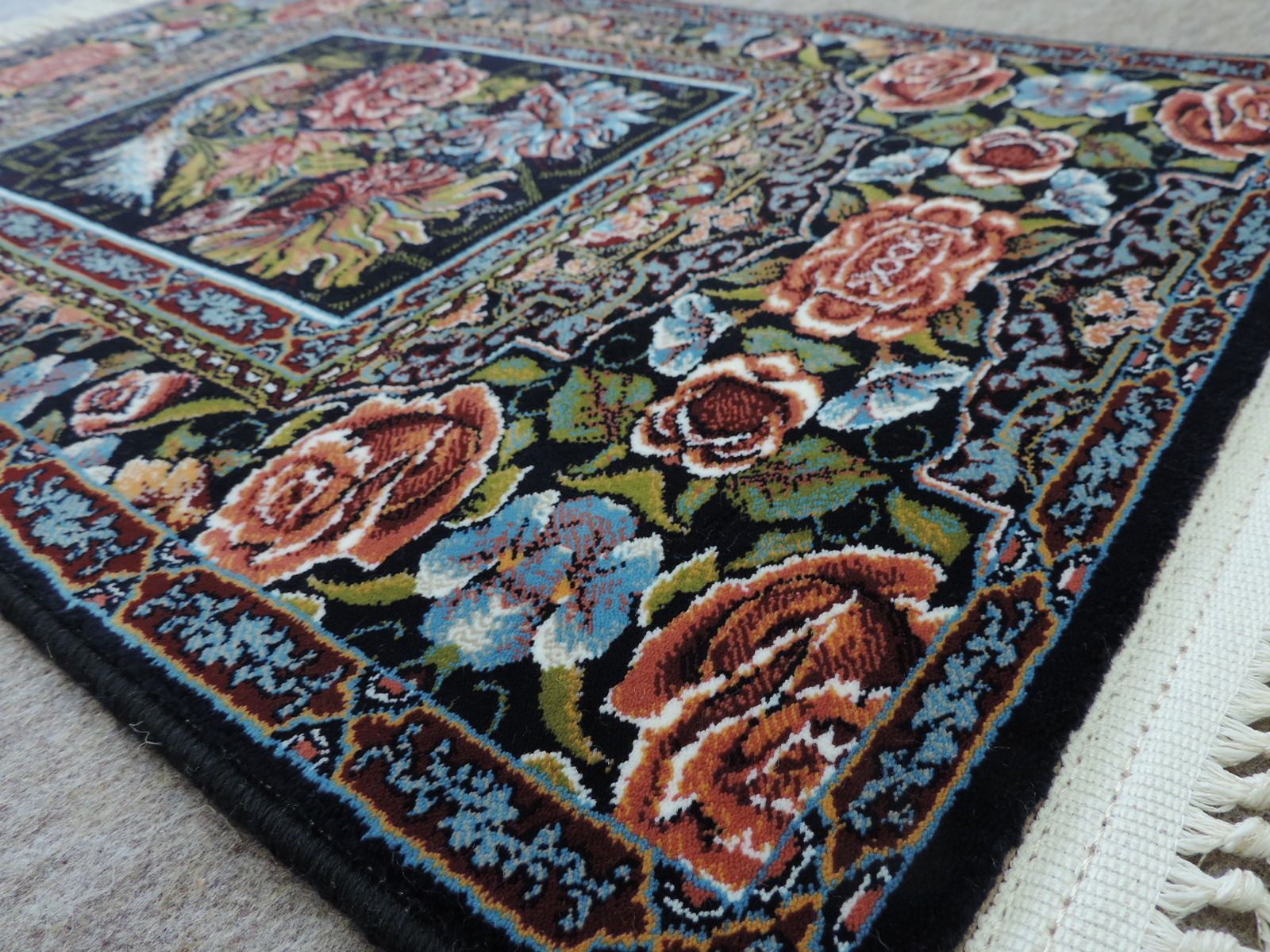 ペルシャ絨毯 カーペット ラグ 玄関マット 100万ノット 高密度 ソフト