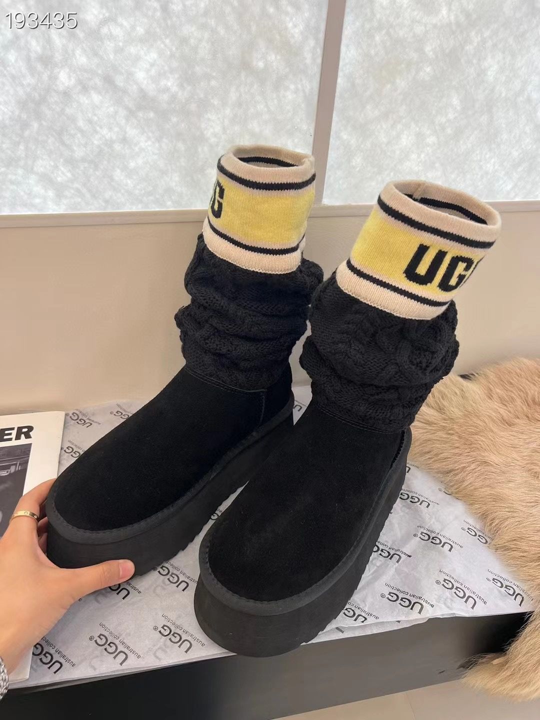 UGG アグ レディース ブーツ 厚底 箱付 人気極美品 Black - 龍店