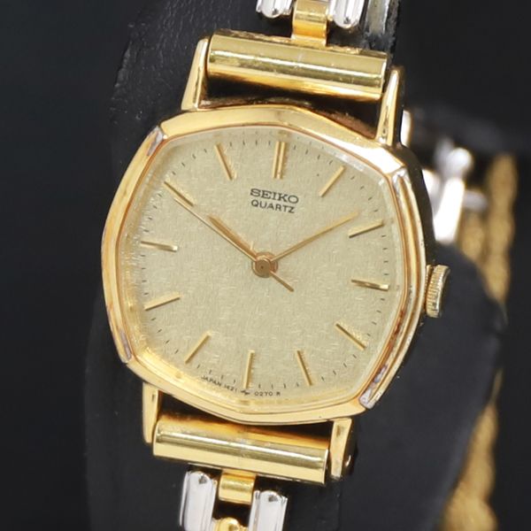 腕時計　ゴールド 希少 稼働品 SEIKO 1400-5140 ゴールド文字盤 レディース腕時計