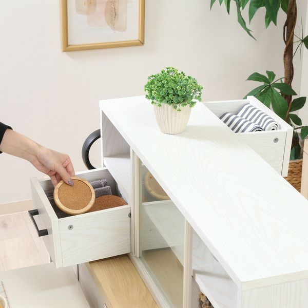 カウンター上収納ラック 約80cm幅 オークホワイト 組立品 代引不可 NEXPOTALLINN_EU