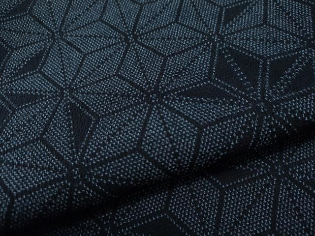 平和屋着物○本塩沢 麻の葉文様 証紙付き 正絹 逸品 未使用 CAAS6928yc