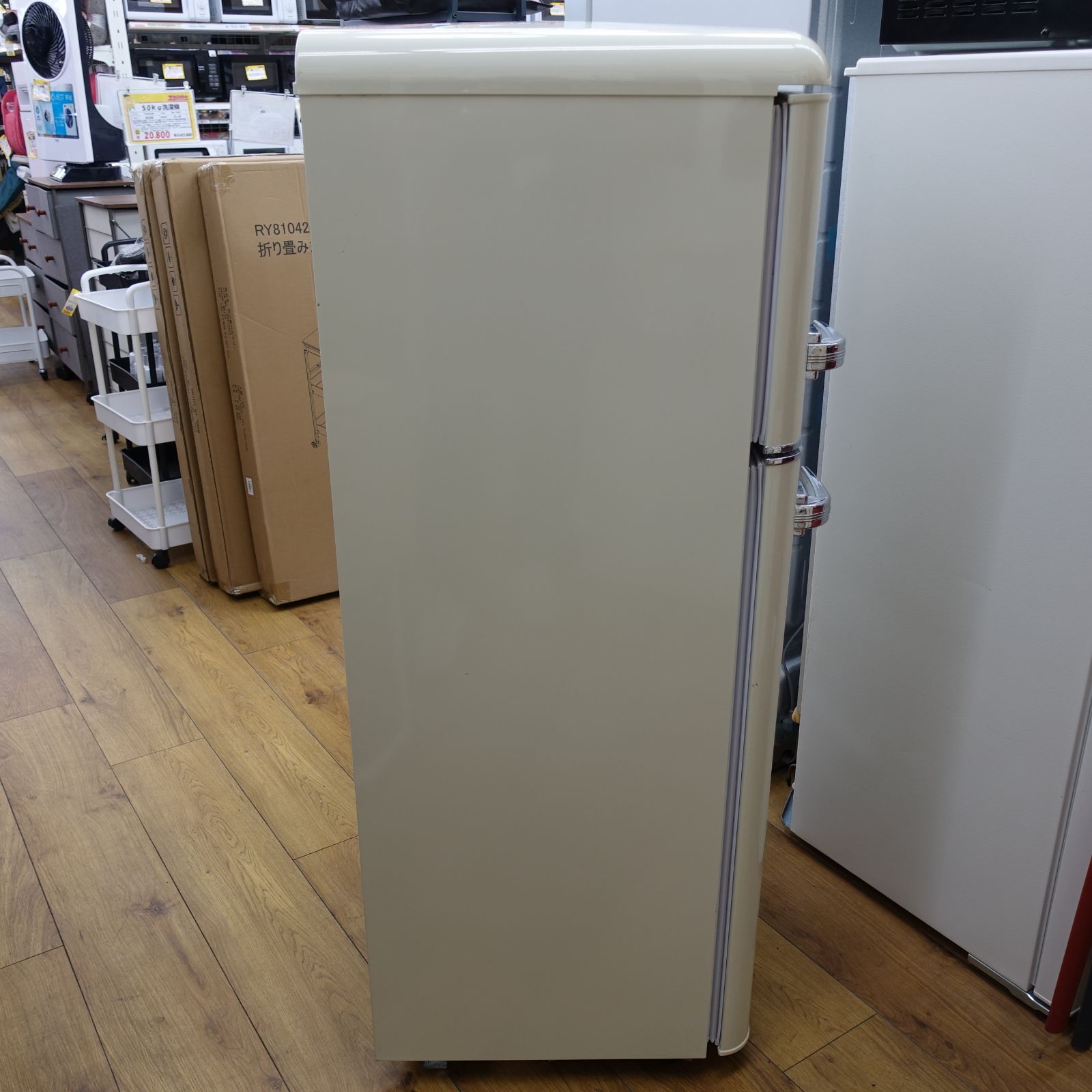 レトロ冷蔵庫 114L ホワイト 冷蔵庫 114L レトロ PRR-122D-B