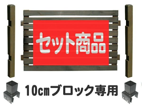 ガーデンガーデン ボーダーフェンス スタンダードフェンス ロータイプ 10cmブロック金具設置 基本1面セット bfst-lobb10