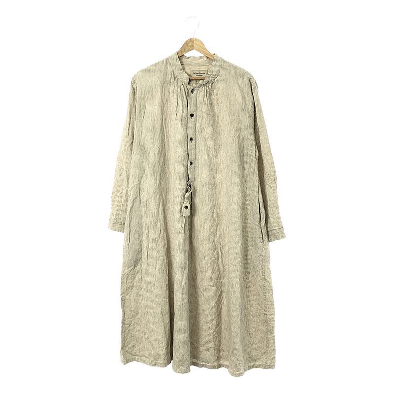 Vlas Blomme / ヴラスブラム | リネンコットン スタンドカラー シャツ