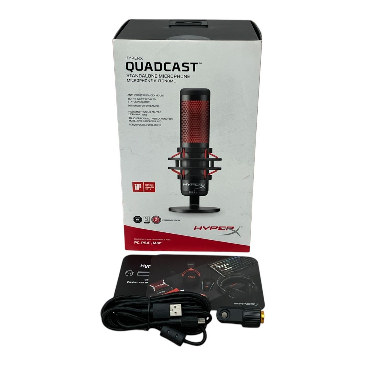 HyperX QuadCast スタンドアロンマイク マイクアーム付き 中古美品 楽天市場】hyperx quadcast スタンドアロンマイク hx-micqc