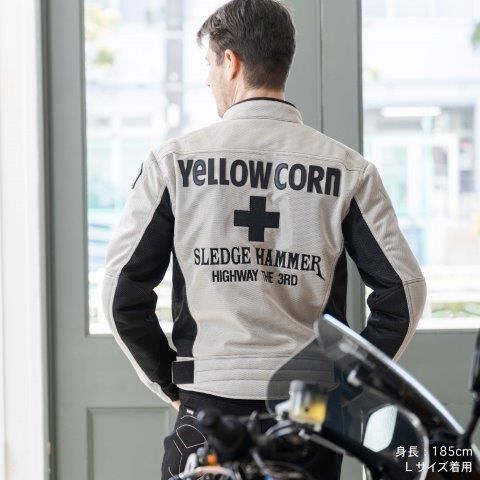 バイク YELLOW CORN バイクジャケット 3L プロテクター付 チタン