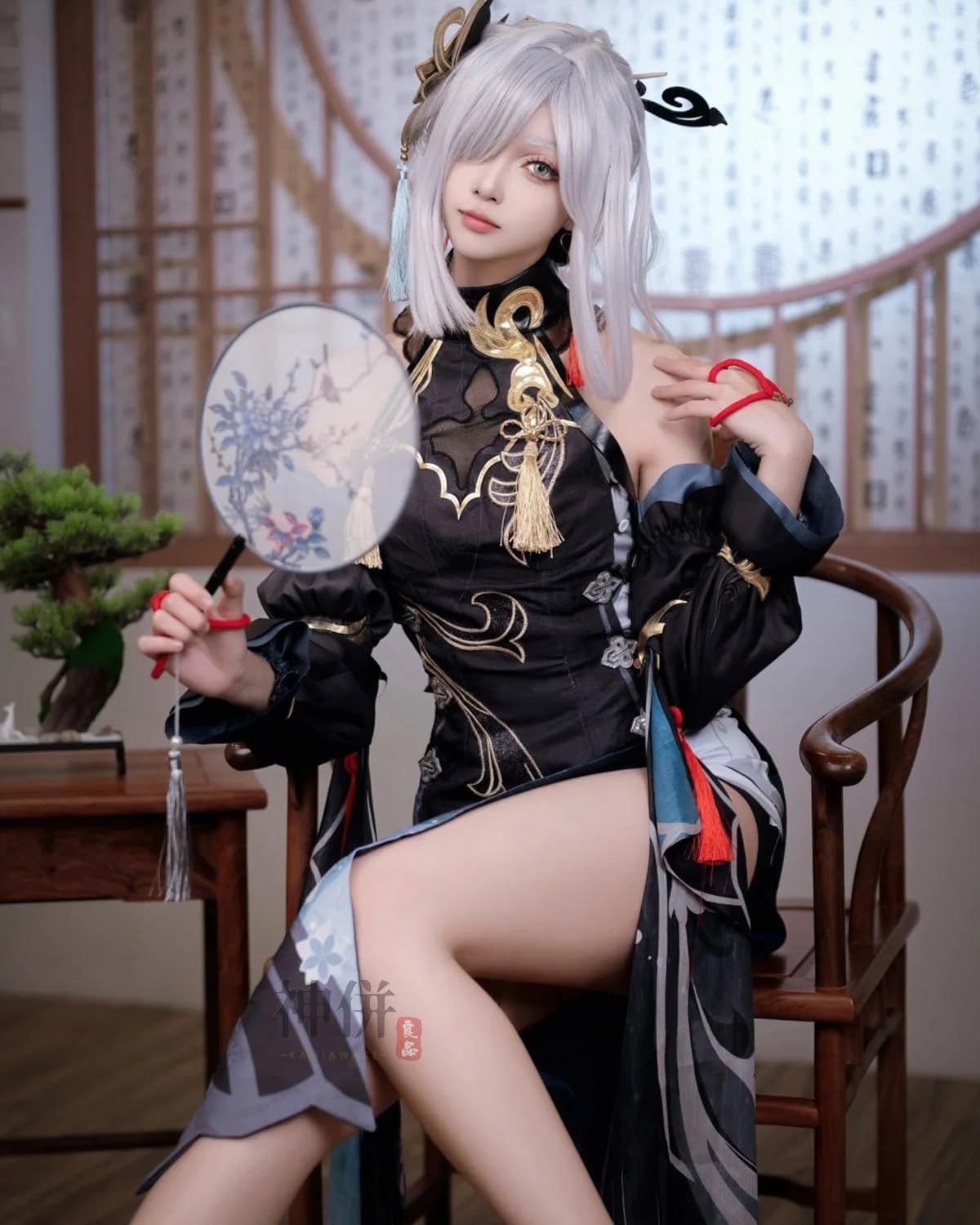 コスプレ衣装｜黒フリーナ（ウィッグ付き） 原神 コスプレ フリーナ 黒 衣装 ※ウィッグ 靴 追加可 : ISRA