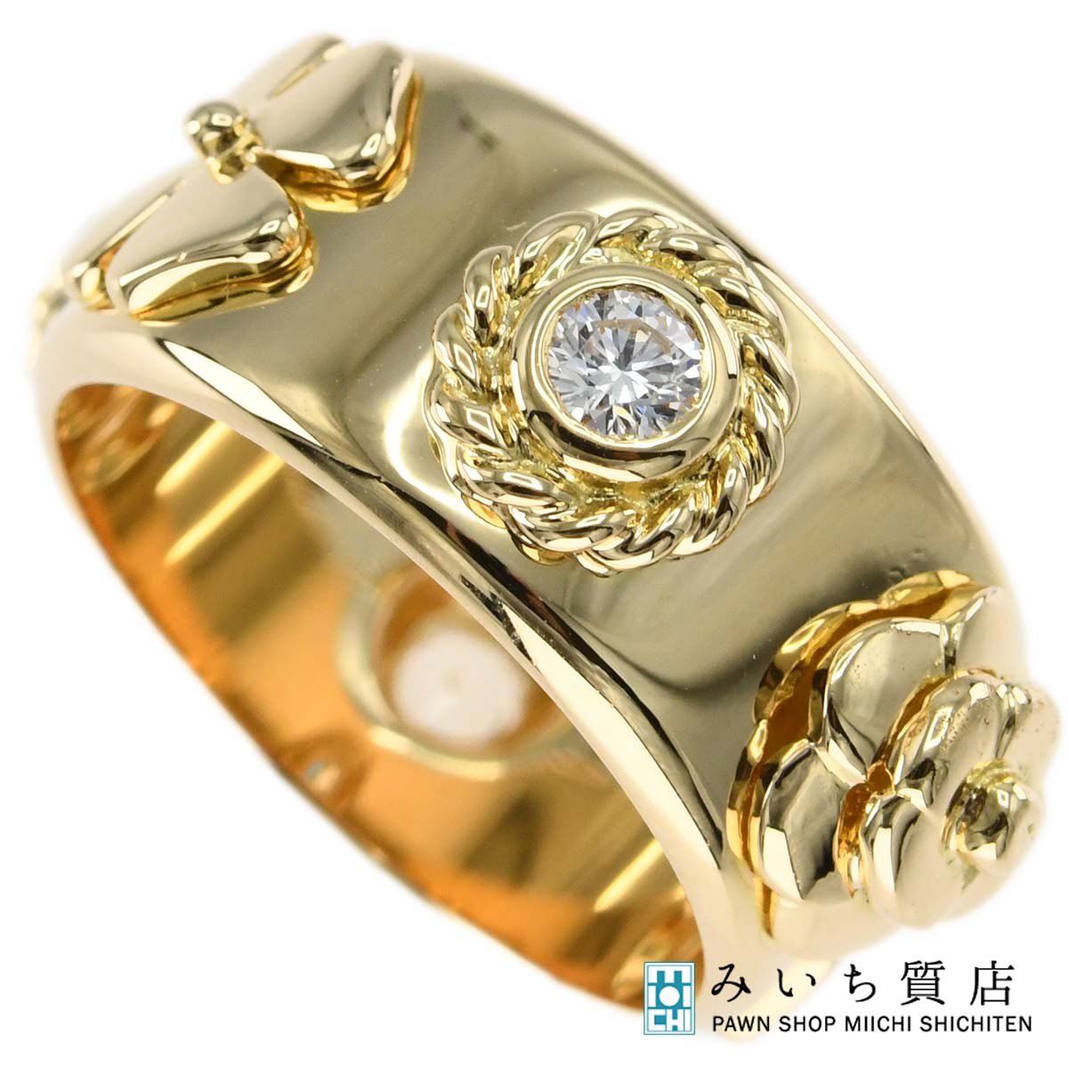 仕上済 CHANEL シャネル リング スリーシンボルズリング 11号 750 D 