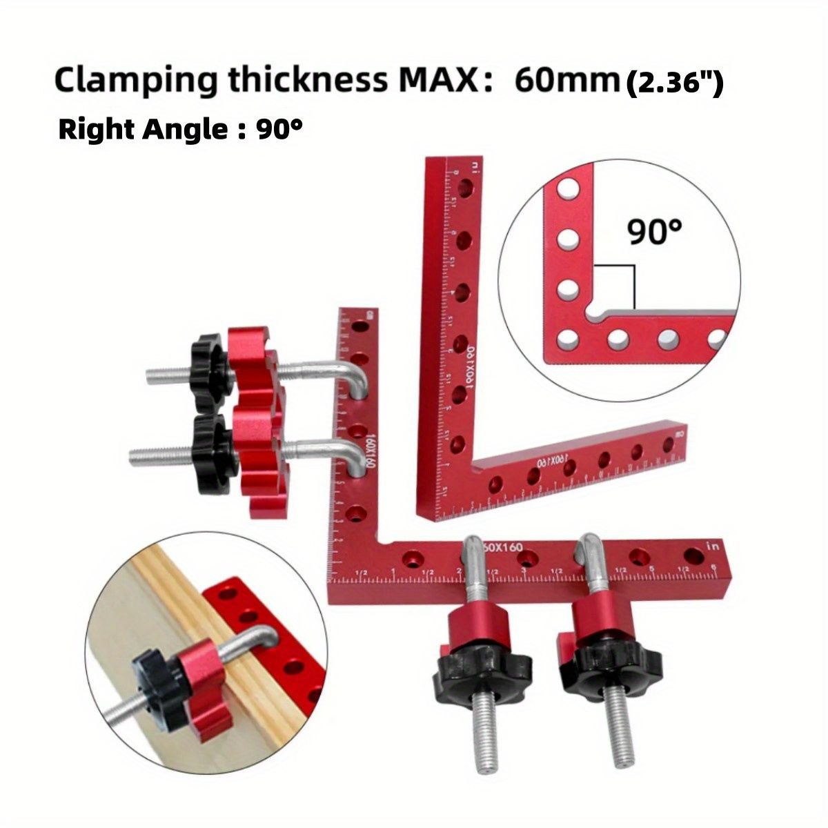 木工用90度L型直角クランプ