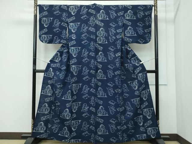 平和屋着物 上 弓浜絣 単衣 唐子 東武百貨店扱い CZAA3563s5