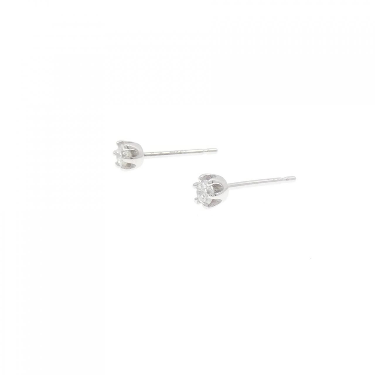 K10WG ソリティア ダイヤモンド ピアス 0.10CT WWW_NOITHATQUANGTHANH_NET