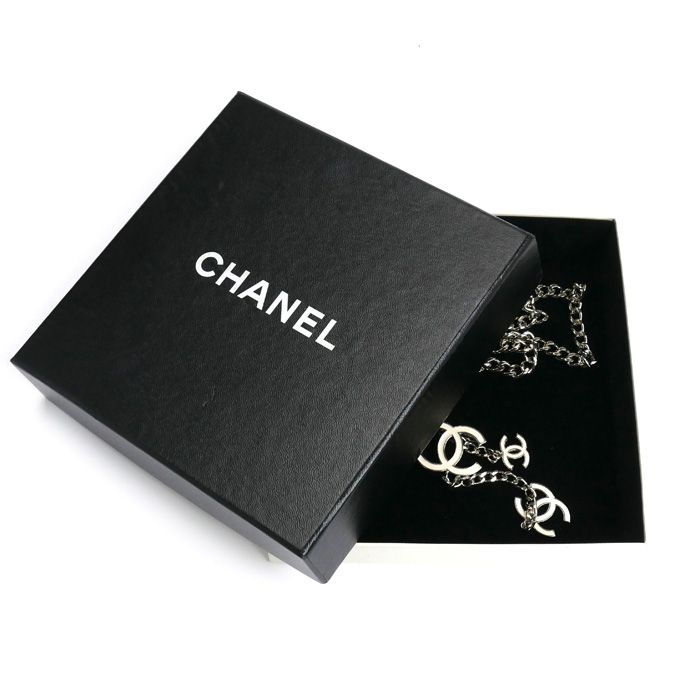 CHANEL シャネル ココマーク チェーン ベルト シルバー/ホワイト